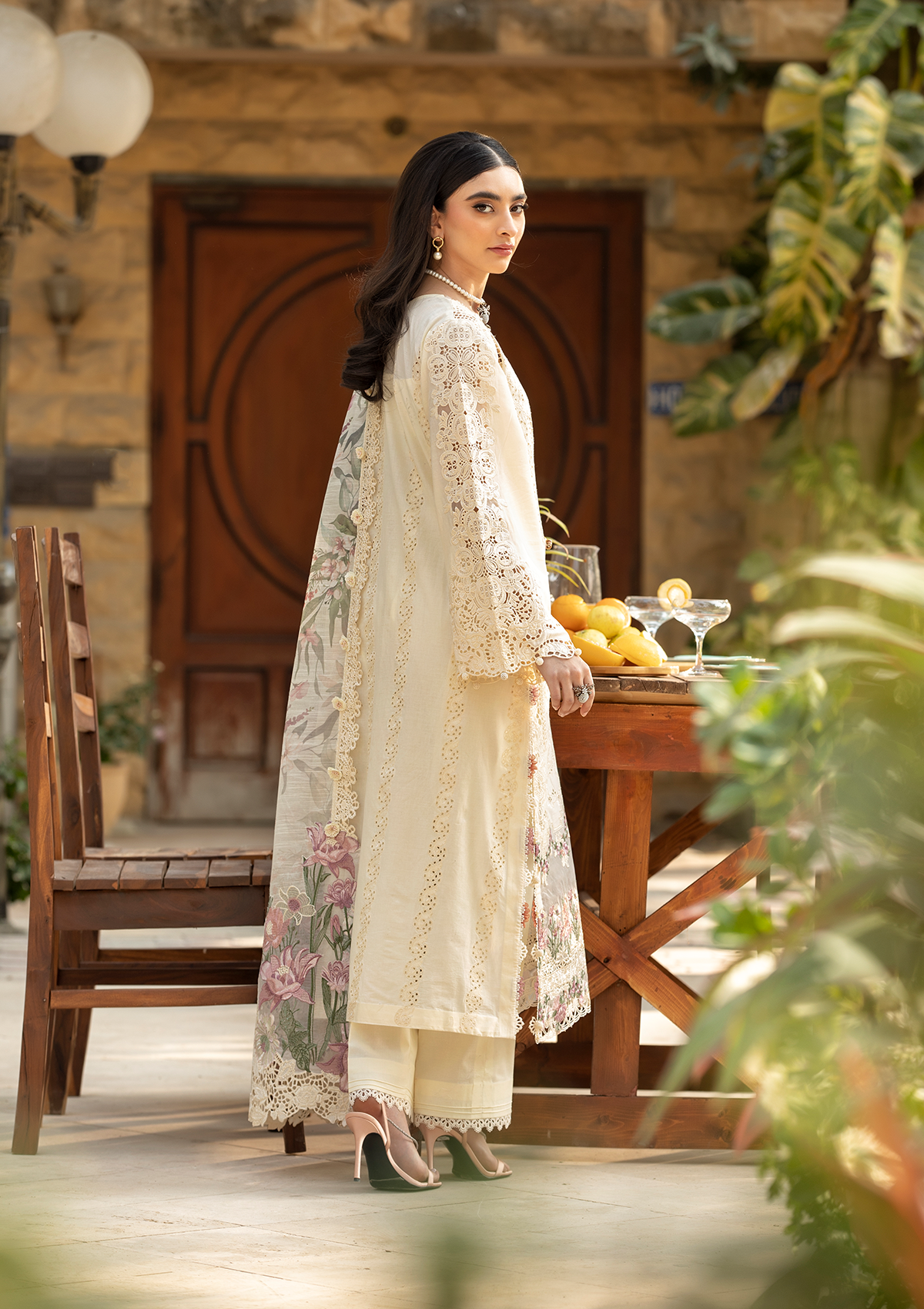 Elaf Premium ELM-11 Kohinoor Style — Mairaz Off White Lawn Suit