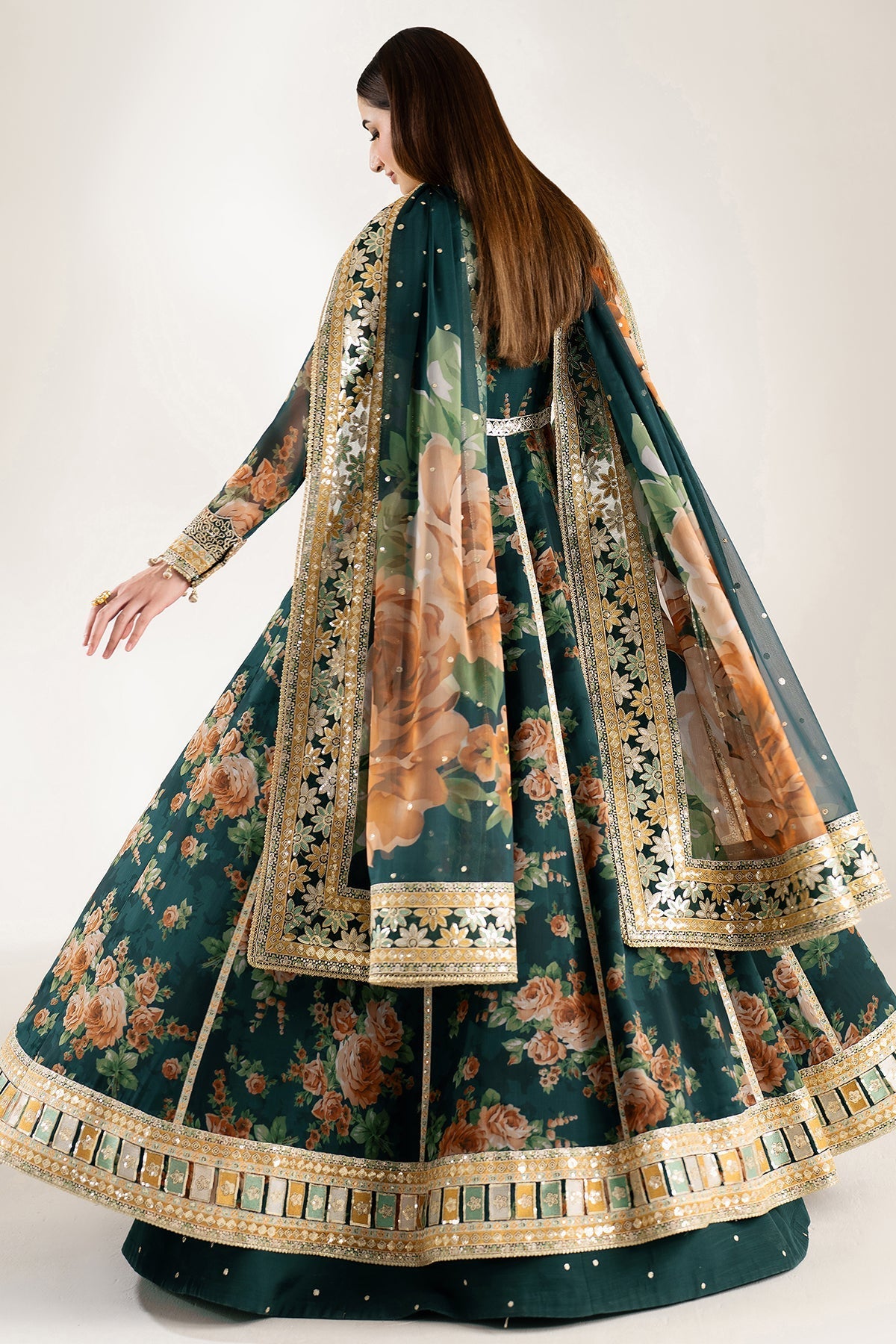 Farasha Teal Passion Style — Mairaz Teal Three-Piece Suit