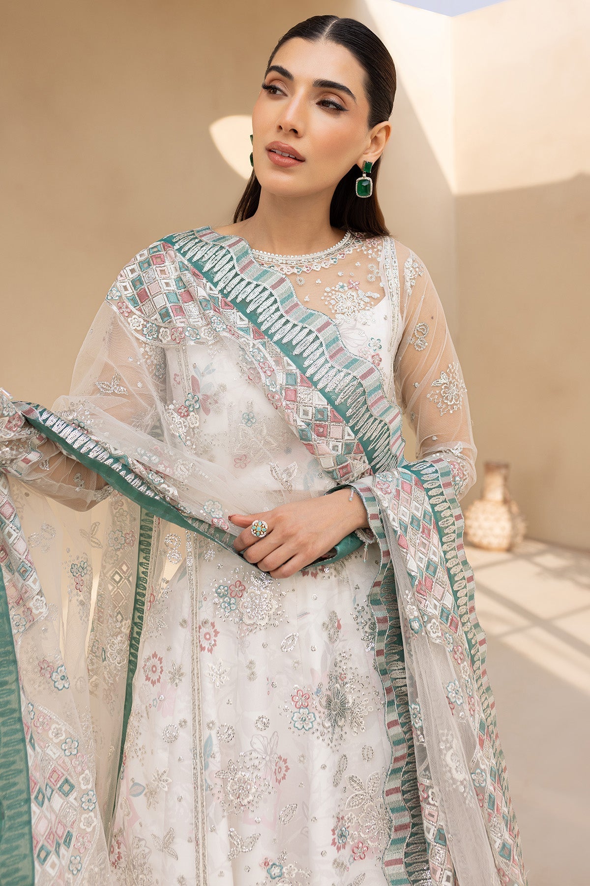 Farasha Moonlight Mist Style — Mairaz Three-Piece Suit