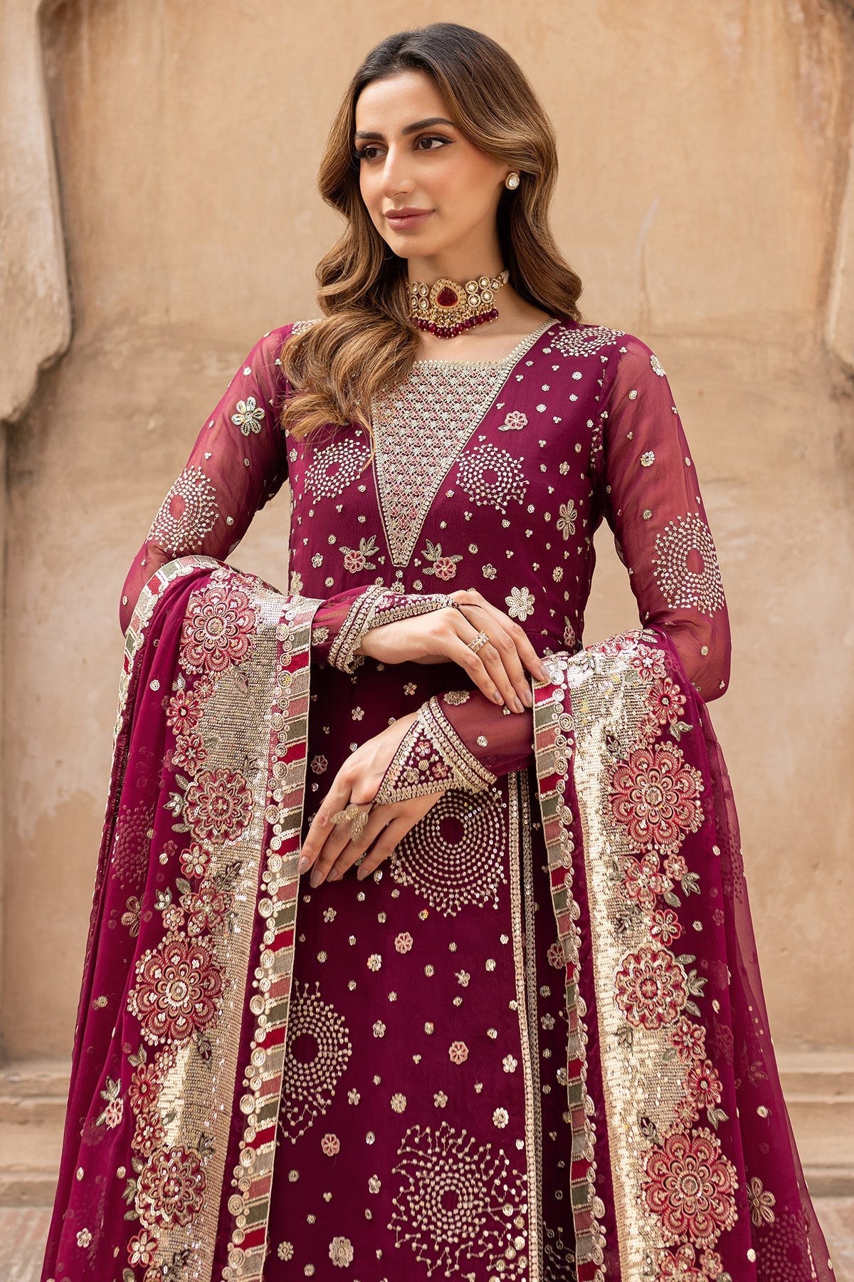 Farasha Scarlet Charm Style — Mairaz Three-Piece Suit