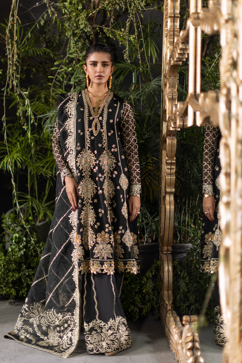 Farida Hasan Celestia Style — Mairaz Embellished Organza Formal Suit