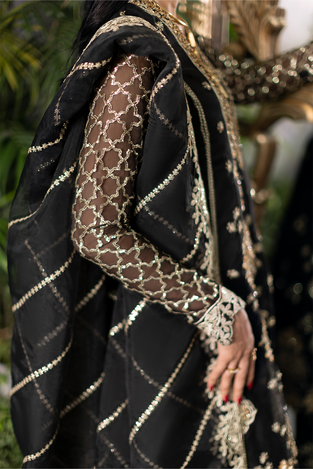 Farida Hasan Celestia Style — Mairaz Embellished Organza Formal Suit
