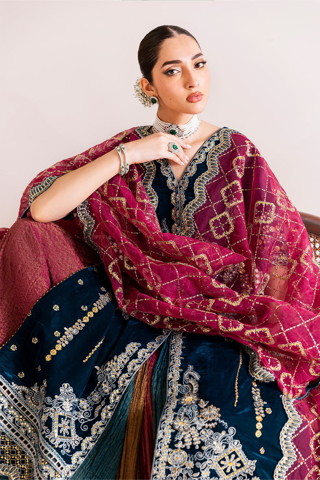 Alizeh AF-VLT-2222-Mehroob Style — Mairaz Multi-Colour Lehenga
