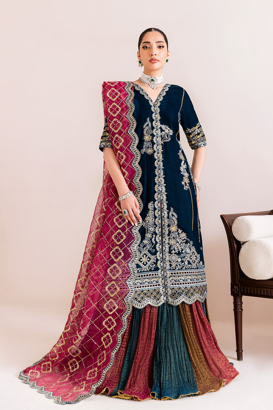 Alizeh AF-VLT-2222-Mehroob Style — Mairaz Multi-Colour Lehenga