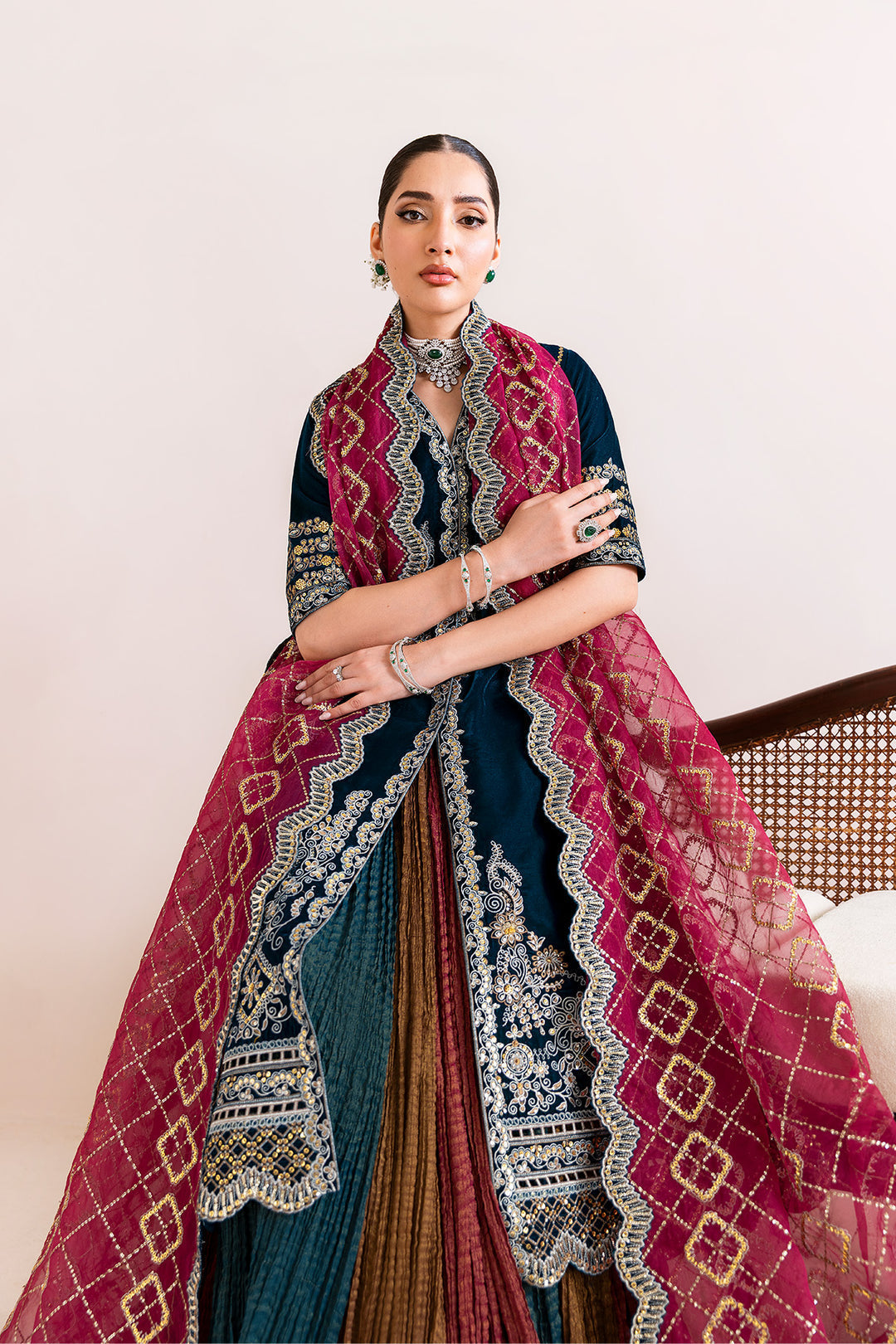 Alizeh AF-VLT-2222-Mehroob Style — Mairaz Multi-Colour Lehenga