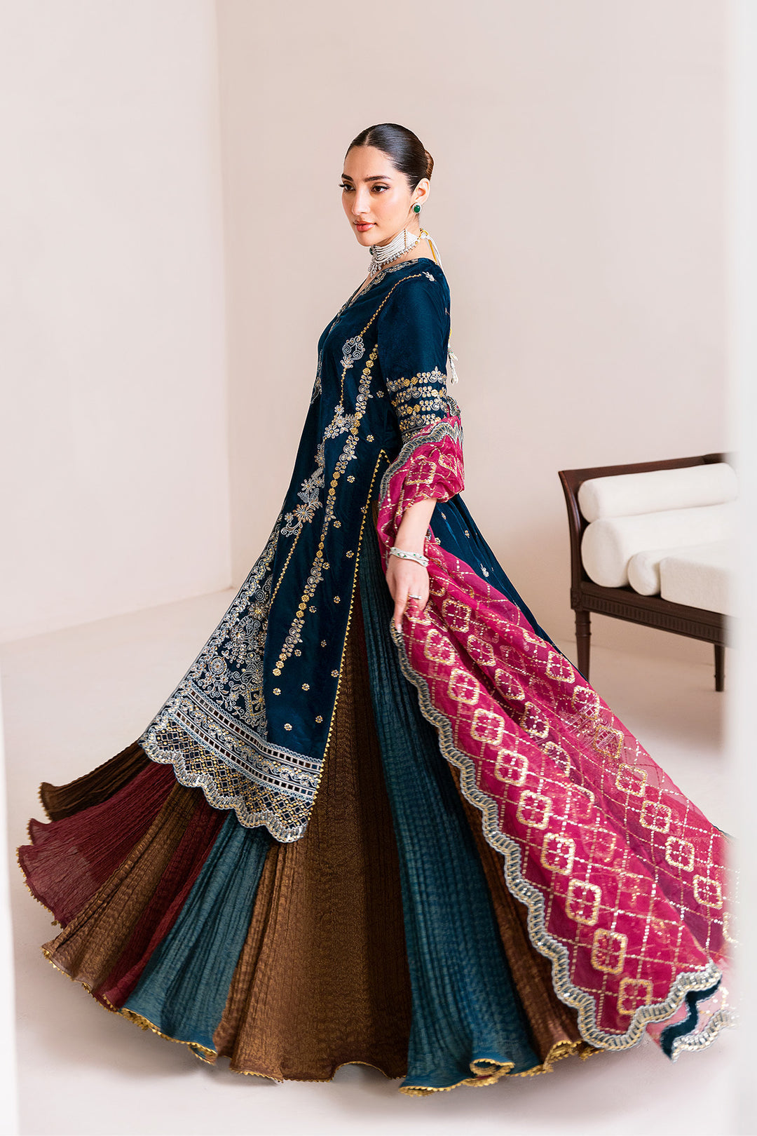 Alizeh AF-VLT-2222-Mehroob Style — Mairaz Multi-Colour Lehenga