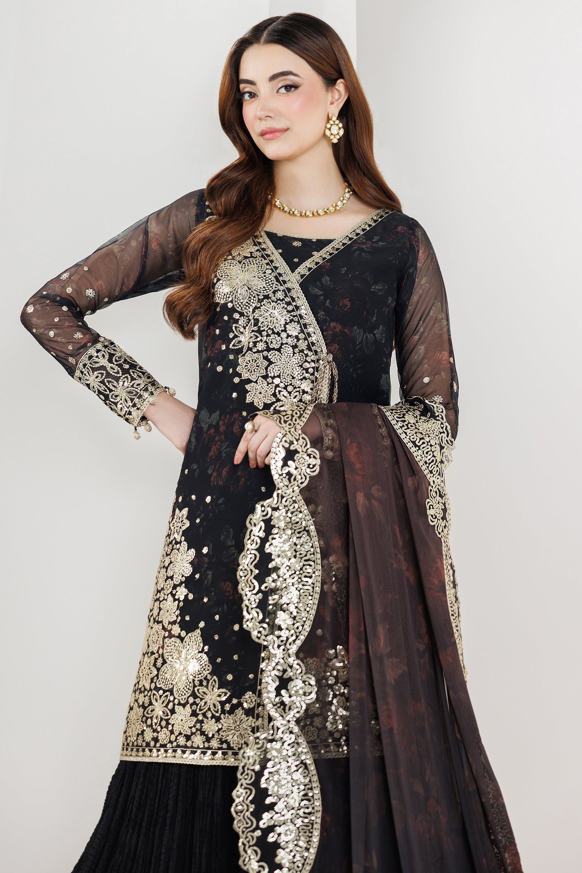 Farasha Raven Noir Style — Mairaz Three-Piece Suit