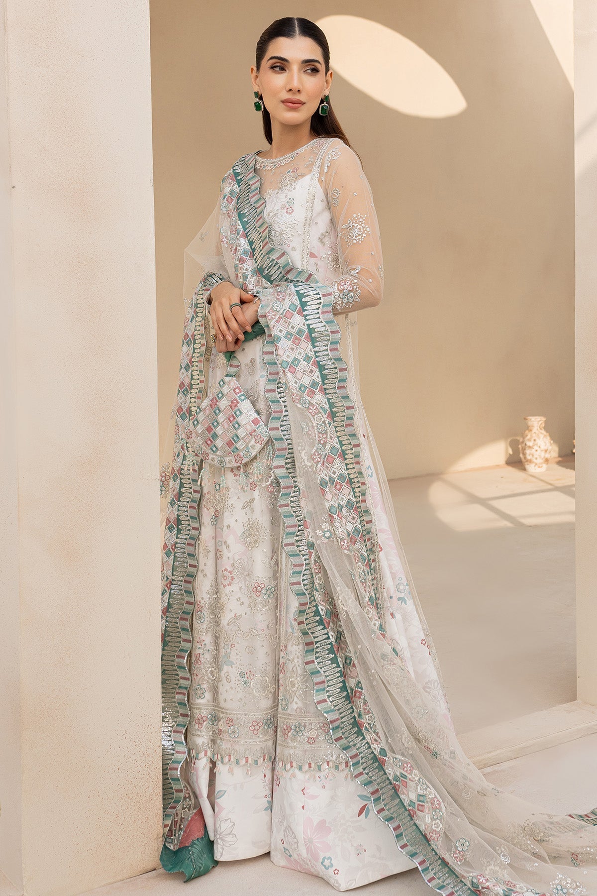 Farasha Moonlight Mist Style — Mairaz Three-Piece Suit