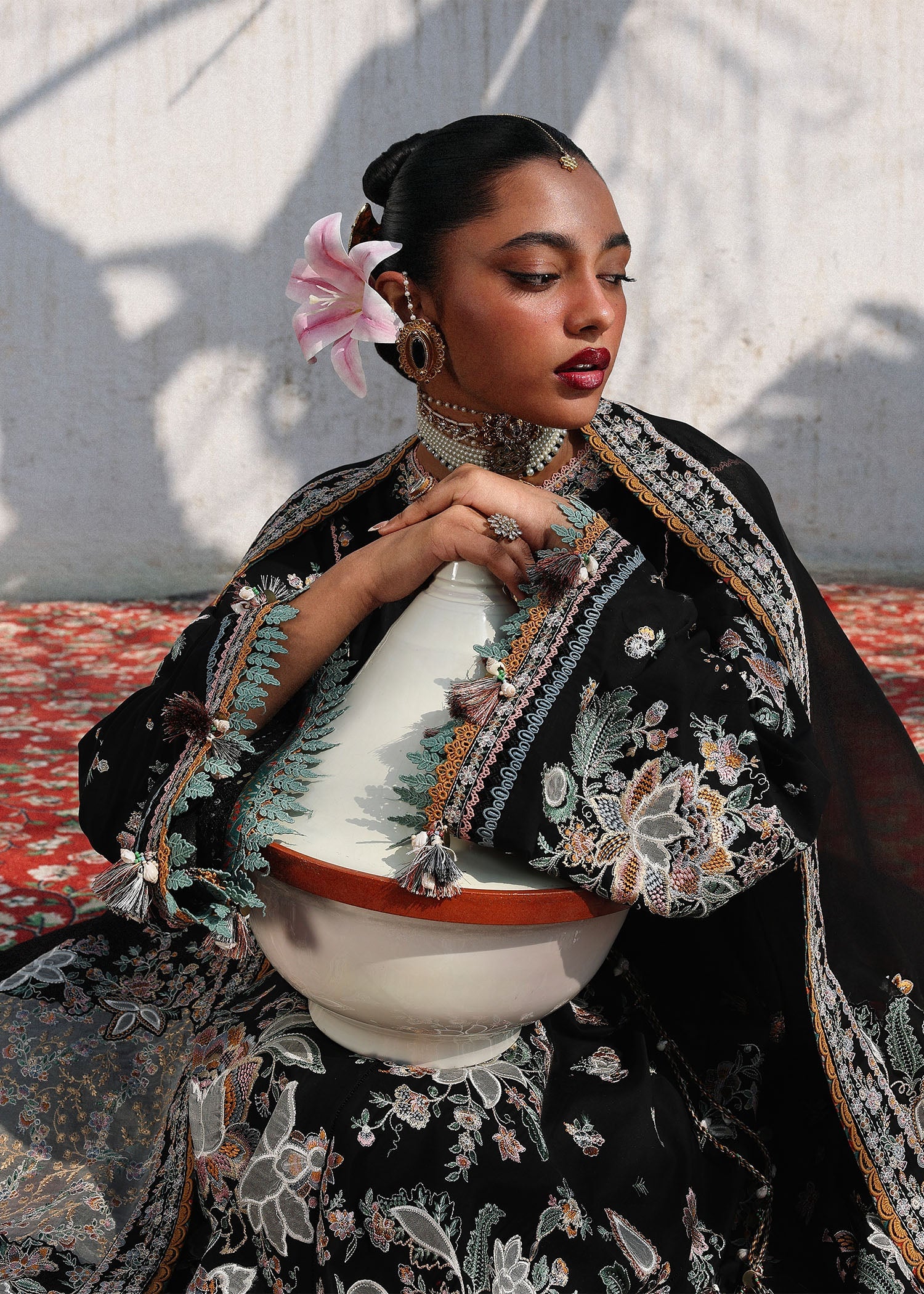 Hussain Rehar Sable style — Mairaz black three-piece suit reference, view 7 of 7