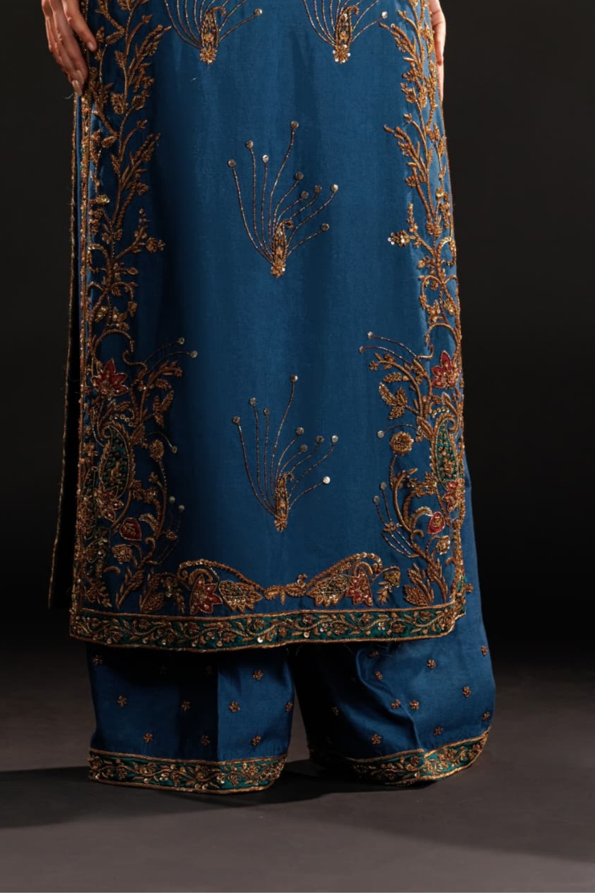 Usama Silk Azure Dynasty style — Mairaz azure blue reference, view 8 of 10