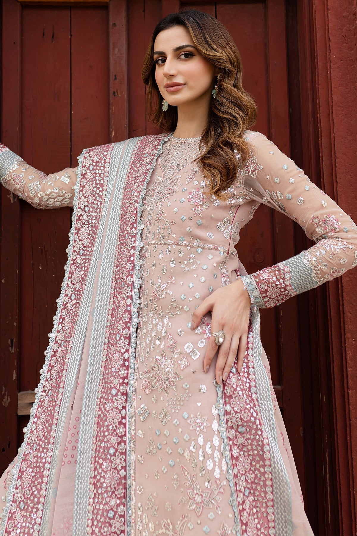Farasha Satin Rose Style — Mairaz Three-Piece Suit