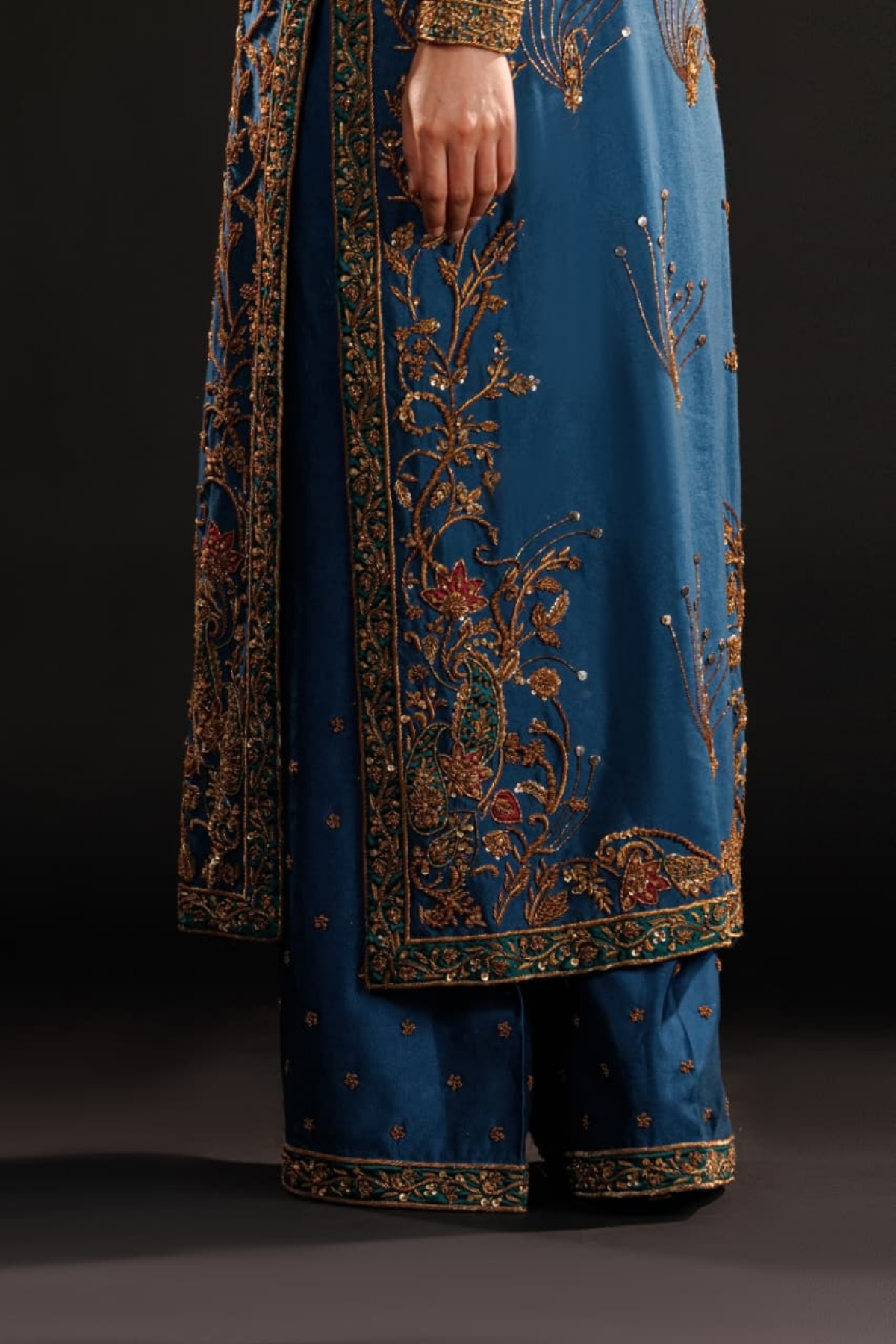 Usama Silk Azure Dynasty style — Mairaz azure blue reference, view 9 of 10