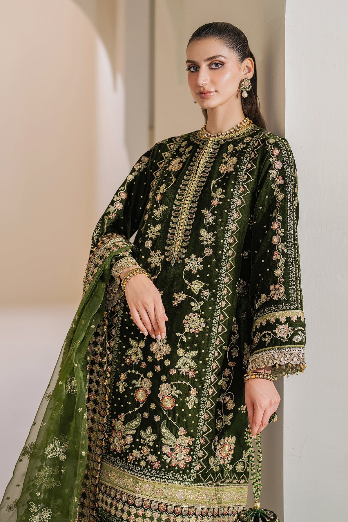 Embroidered Velvet UF-756 Style — Mairaz reproduction, product view 4 of 7