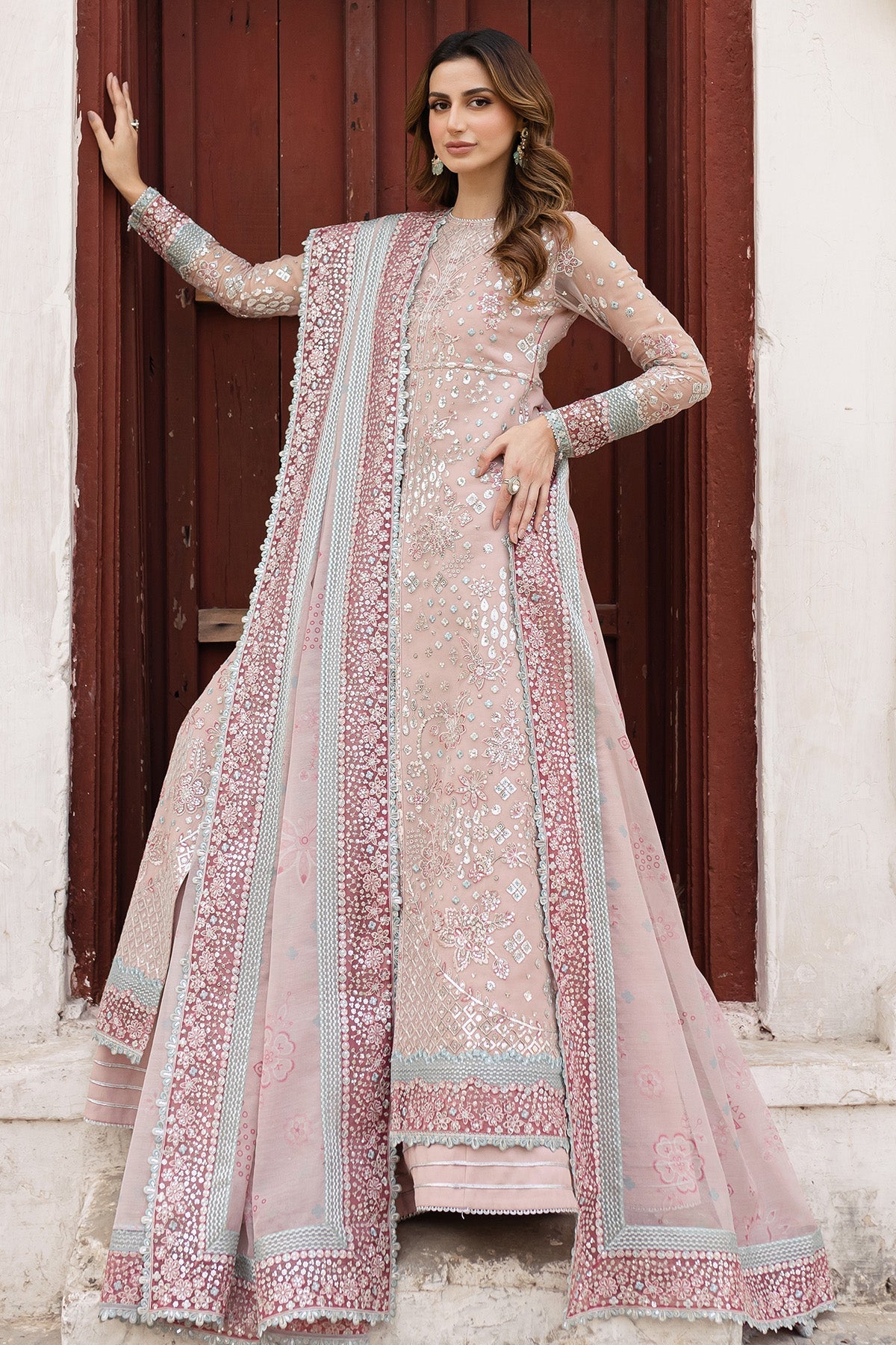 Farasha Satin Rose Style — Mairaz Three-Piece Suit