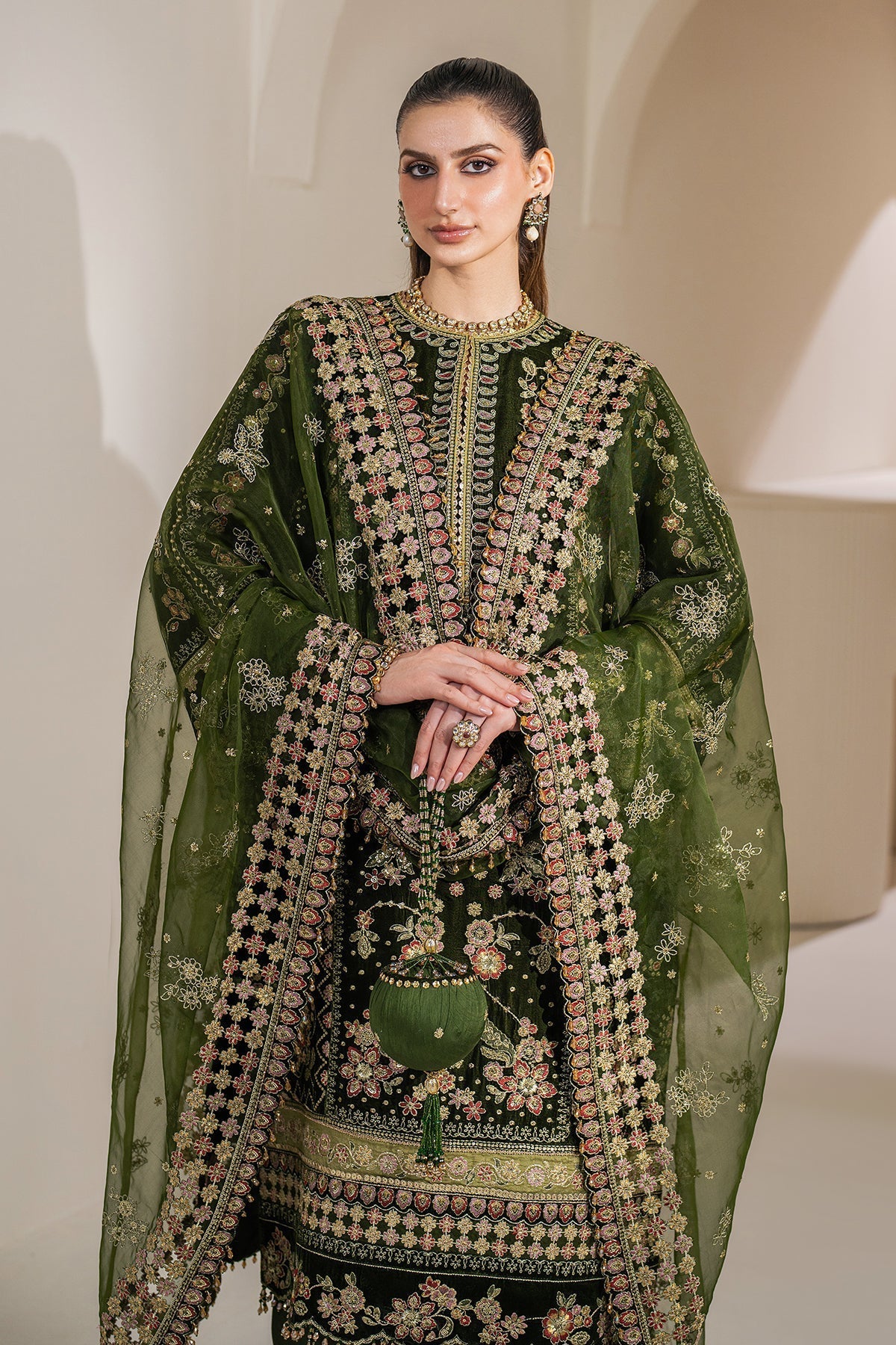 Embroidered Velvet UF-756 Style — Mairaz reproduction, product view 6 of 7