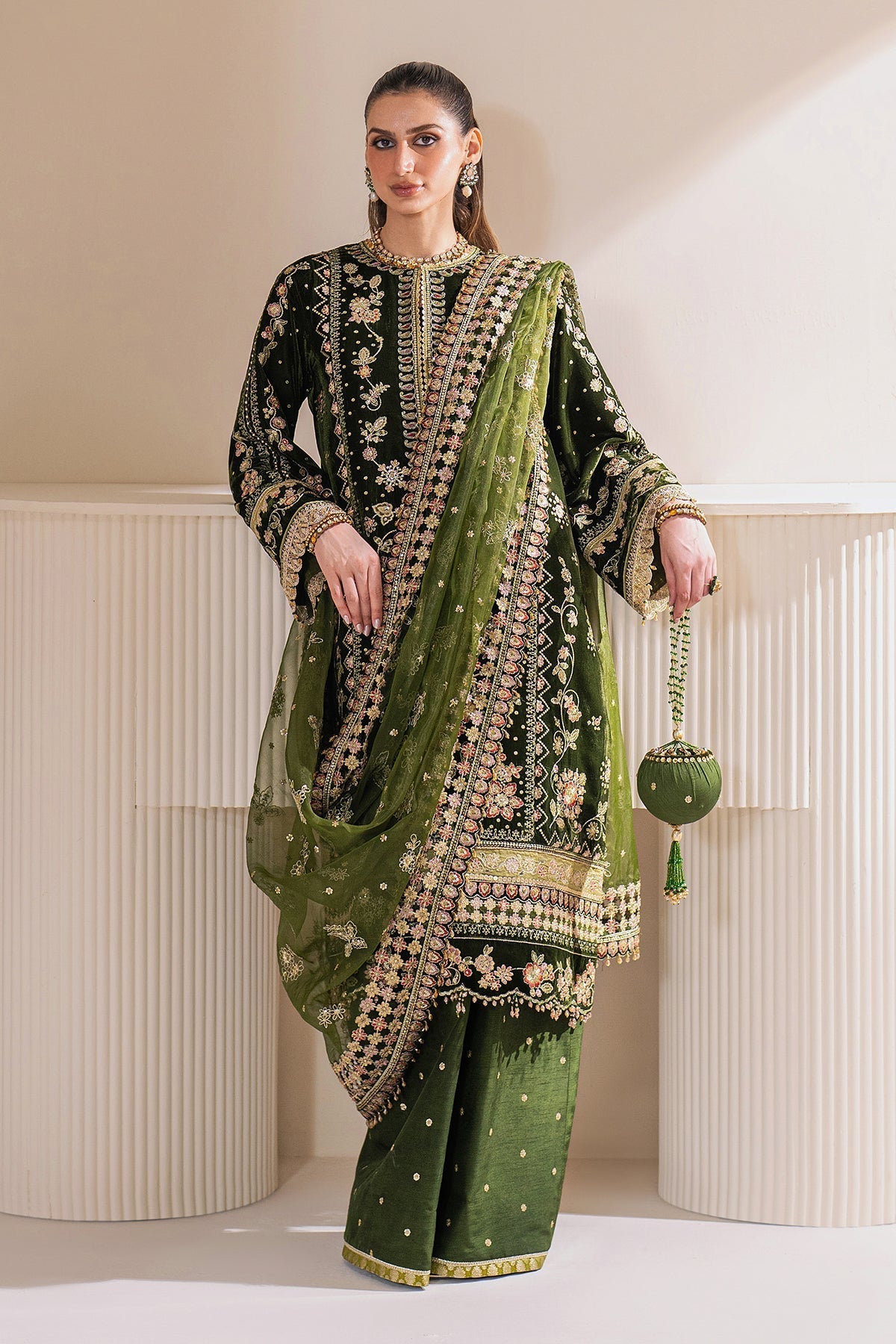Embroidered Velvet UF-756 Style — Mairaz reproduction, product view 3 of 7
