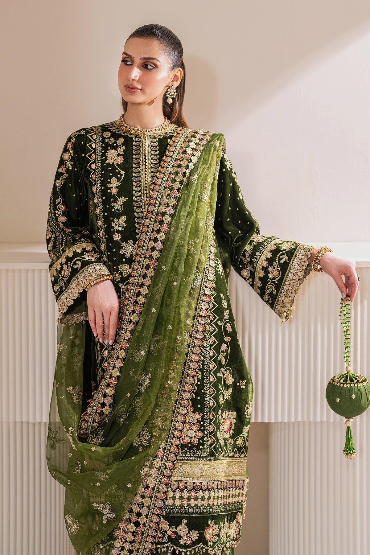 Embroidered Velvet UF-756 Style — Mairaz reproduction, product view 5 of 7