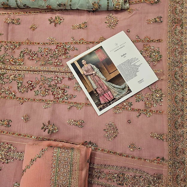 Hussain Rehar Aadoo Style — Mairaz Pink Sharara