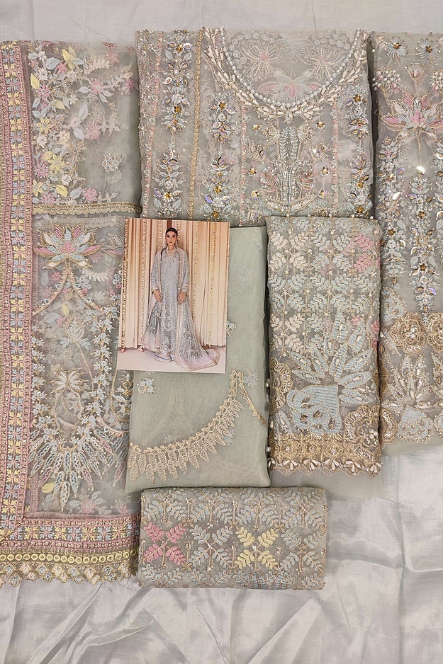 Suffuse Zille Style — Mairaz Mint Blue Three-Piece Suit