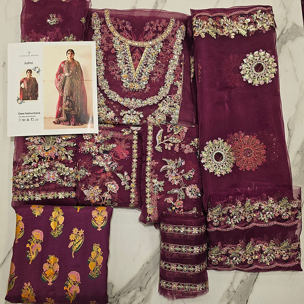 Hussain Rehar Aabni Style — Mairaz Plum Sharara