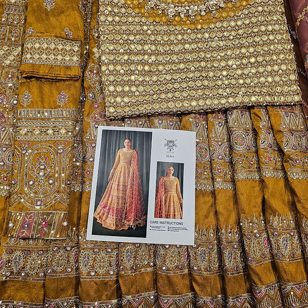 MNR Meher Style — Mairaz Mustard Lehenga