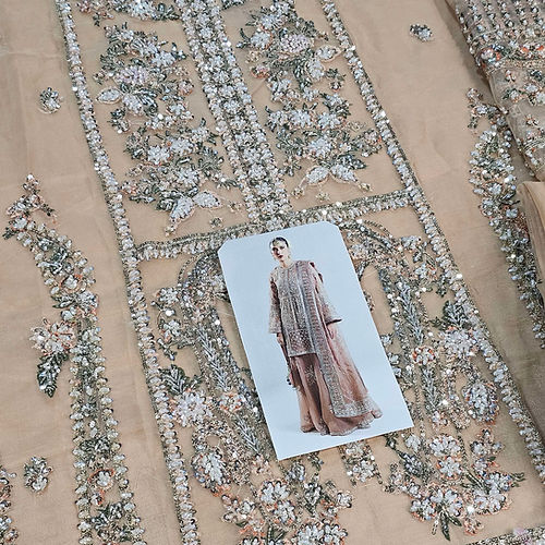 Hussain Rehar Dune Style — Mairaz Nude Sharara