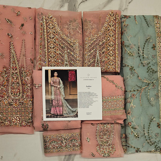 Hussain Rehar Aadoo Style — Mairaz Pink Sharara