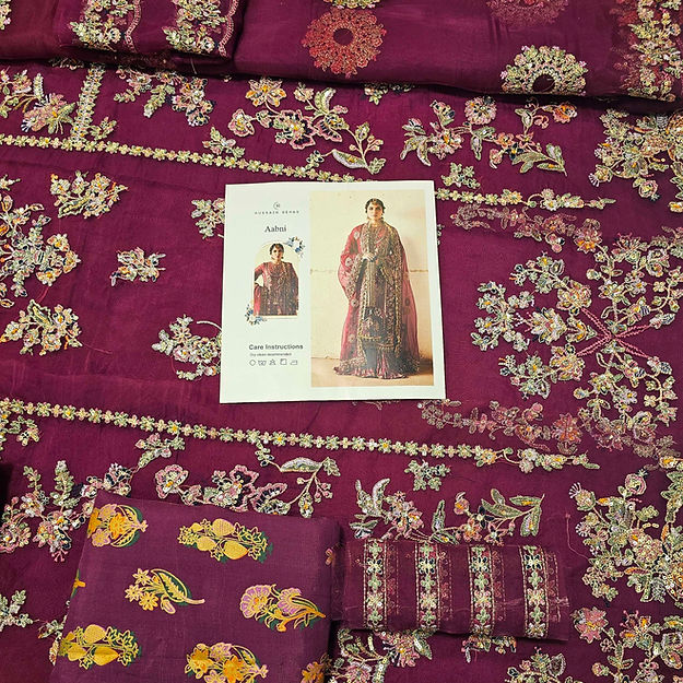 Hussain Rehar Aabni Style — Mairaz Plum Sharara