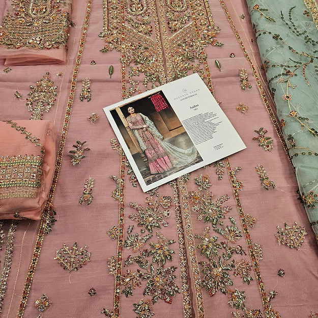 Hussain Rehar Aadoo Style — Mairaz Pink Sharara