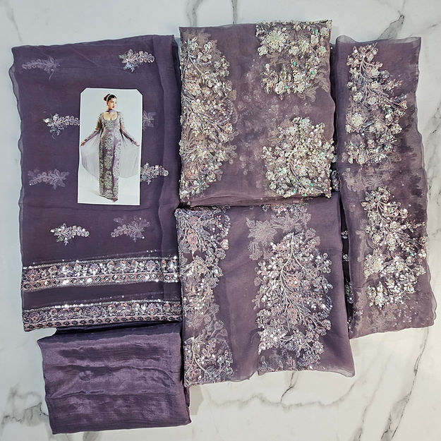 Hussain Rehar Mystic Style — Mairaz Old Lavender Three-Piece Suit