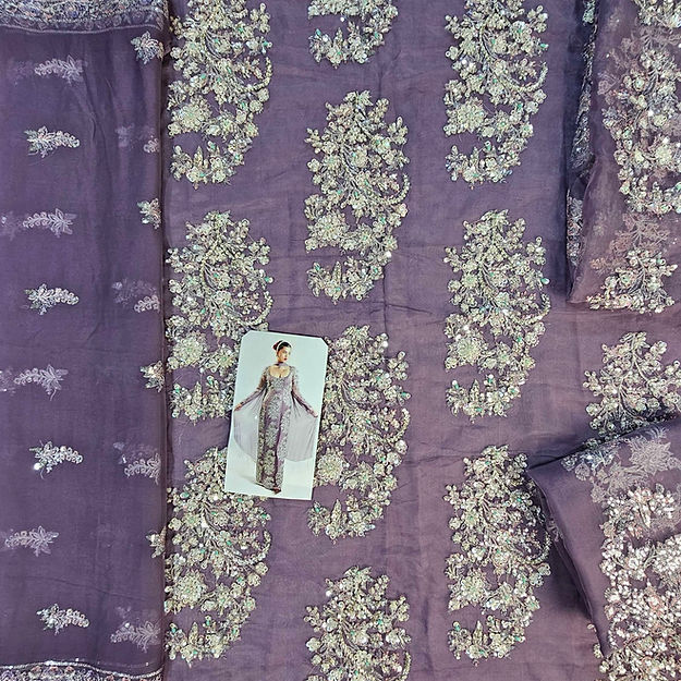 Hussain Rehar Mystic Style — Mairaz Old Lavender Three-Piece Suit