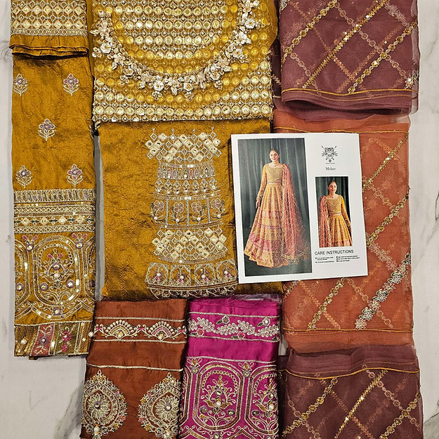 MNR Meher Style — Mairaz Mustard Lehenga