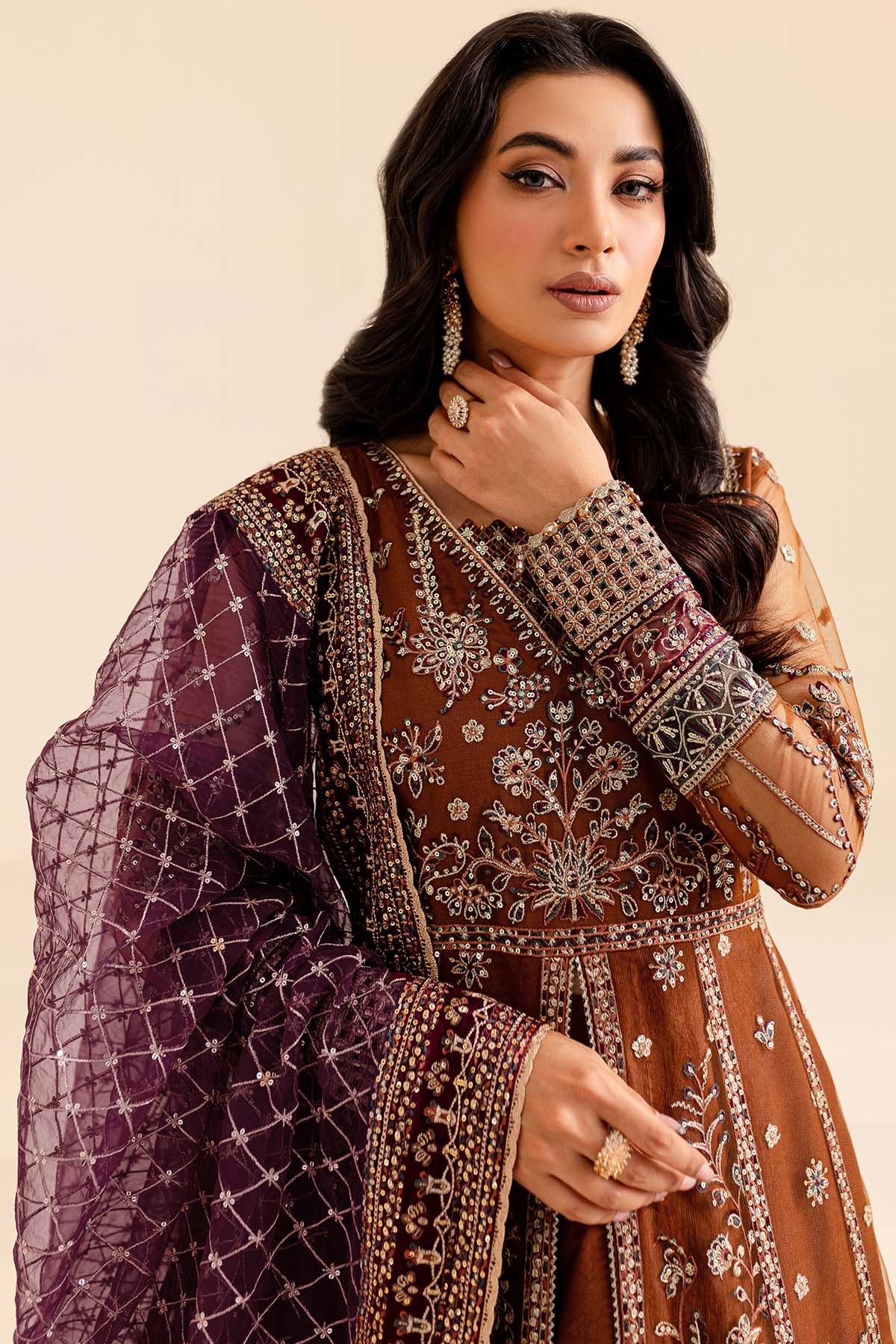Farasha Crimson Allure Style — Mairaz Three-Piece Suit