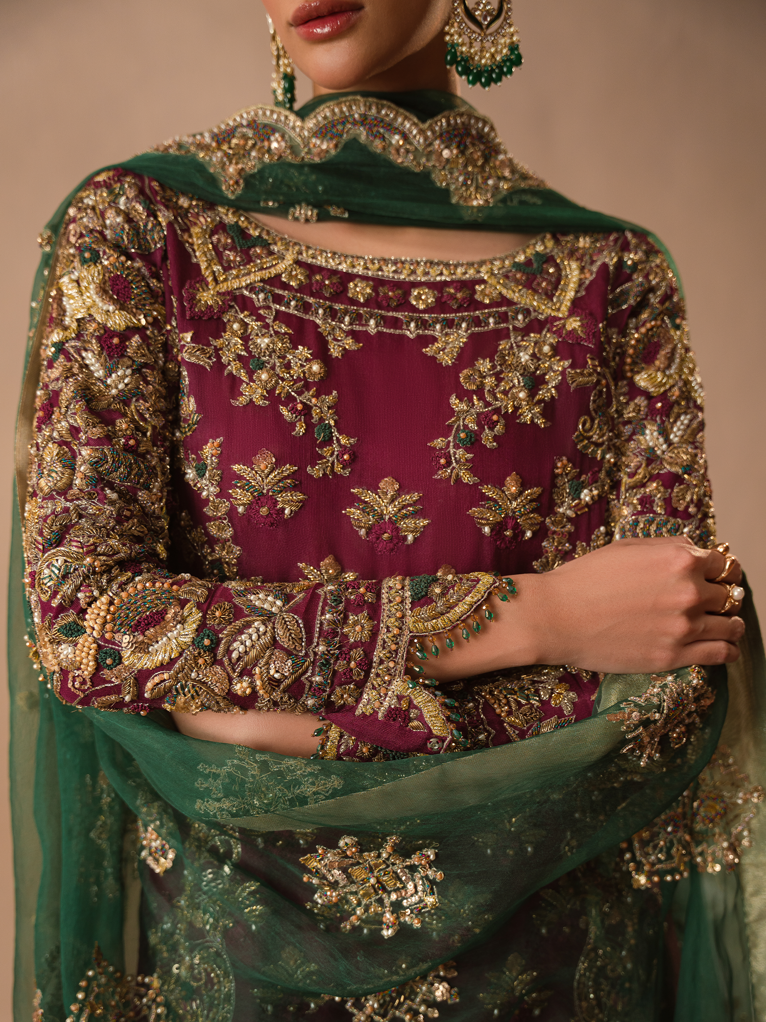 Abeera Usman – Burgundy Dusk Style — Mairaz reproduction, product view 4 of 6