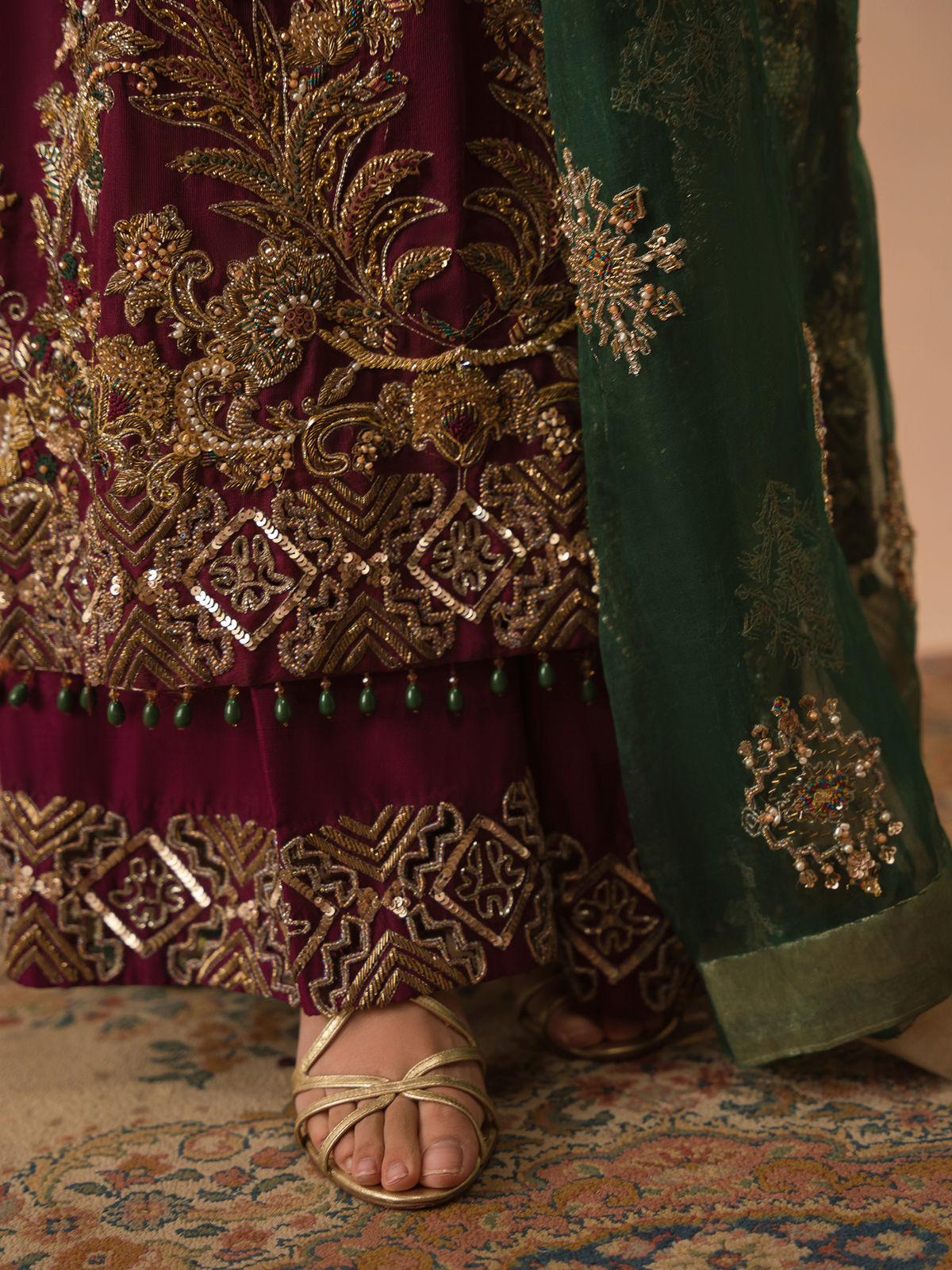 Abeera Usman – Burgundy Dusk Style — Mairaz reproduction, product view 6 of 6