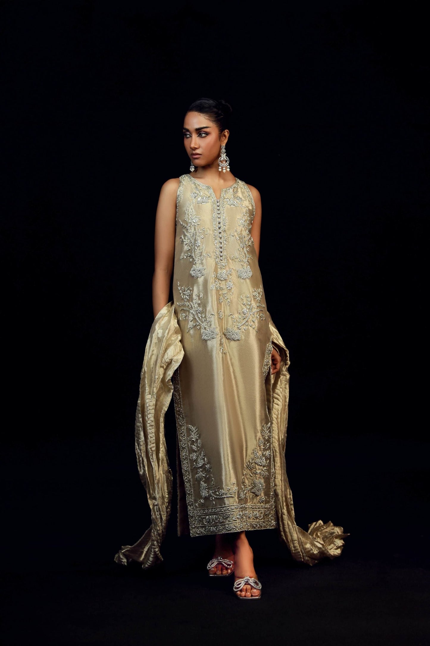 Ayesha Somaya Ayra Style — Mairaz Gold Three-Piece Suit