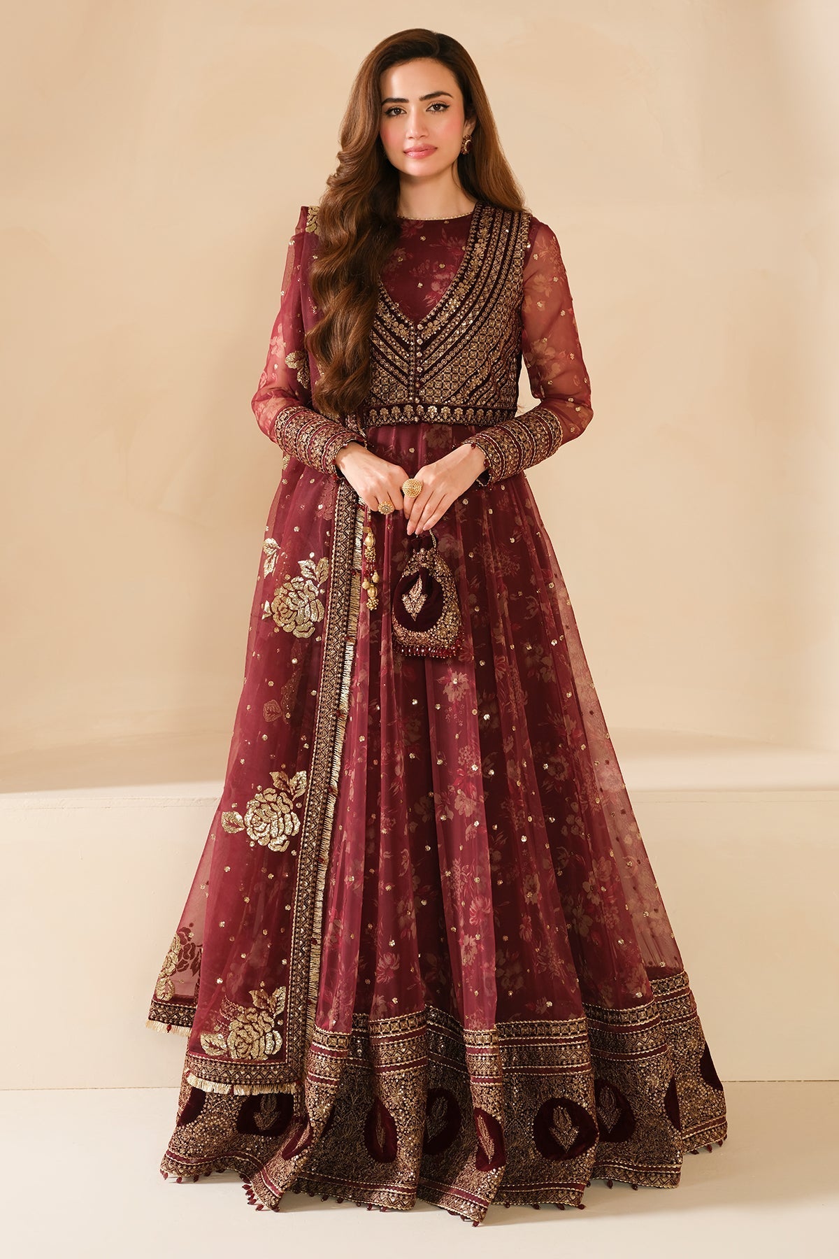 Jazmin VF-2033 style — Mairaz embroidered velvet three-piece suit reference, view 1 of 6