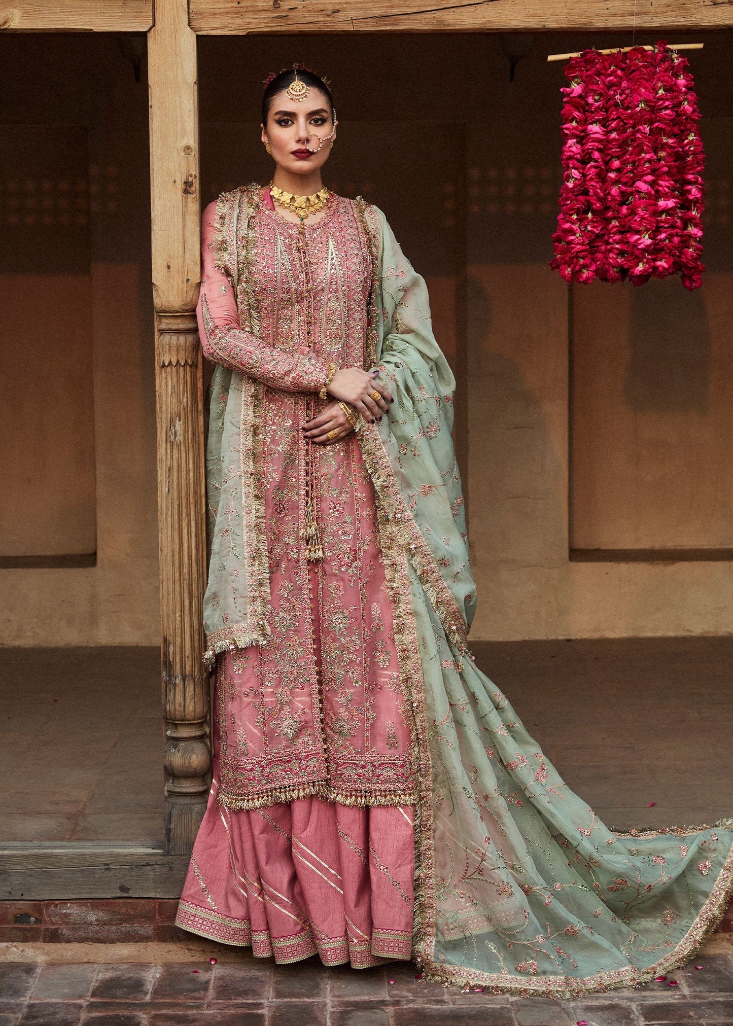 Hussain Rehar Aadoo Style — Mairaz Pink Sharara
