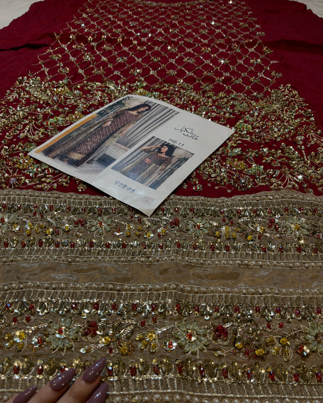 Haris Shakeel – Areesha Style, embroidered panel with design reference card