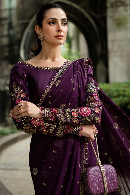 Maria B WF-09-01-Purple Style — Mairaz Plum Saree