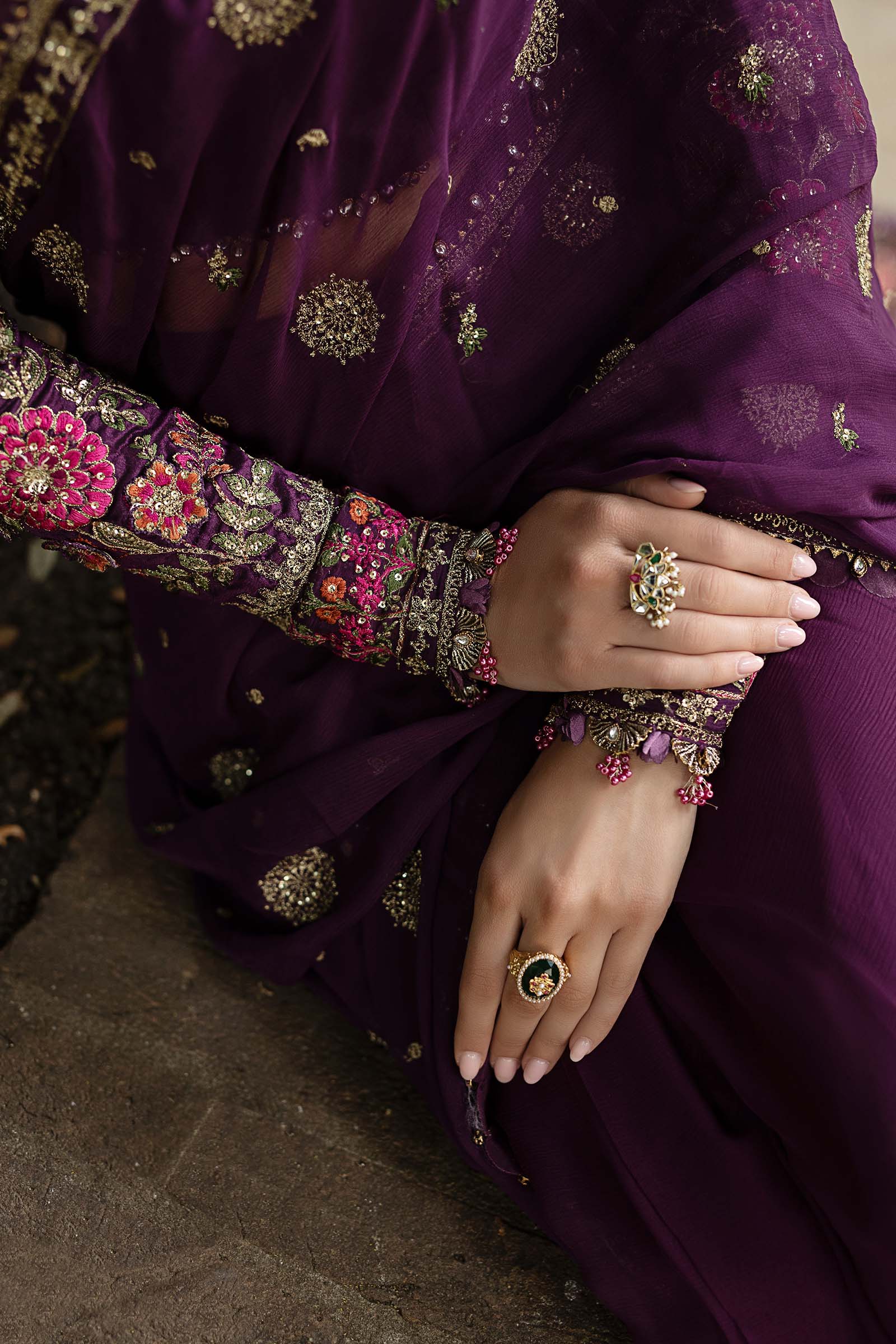 Maria B WF-09-01-Purple Style — Mairaz Plum Saree