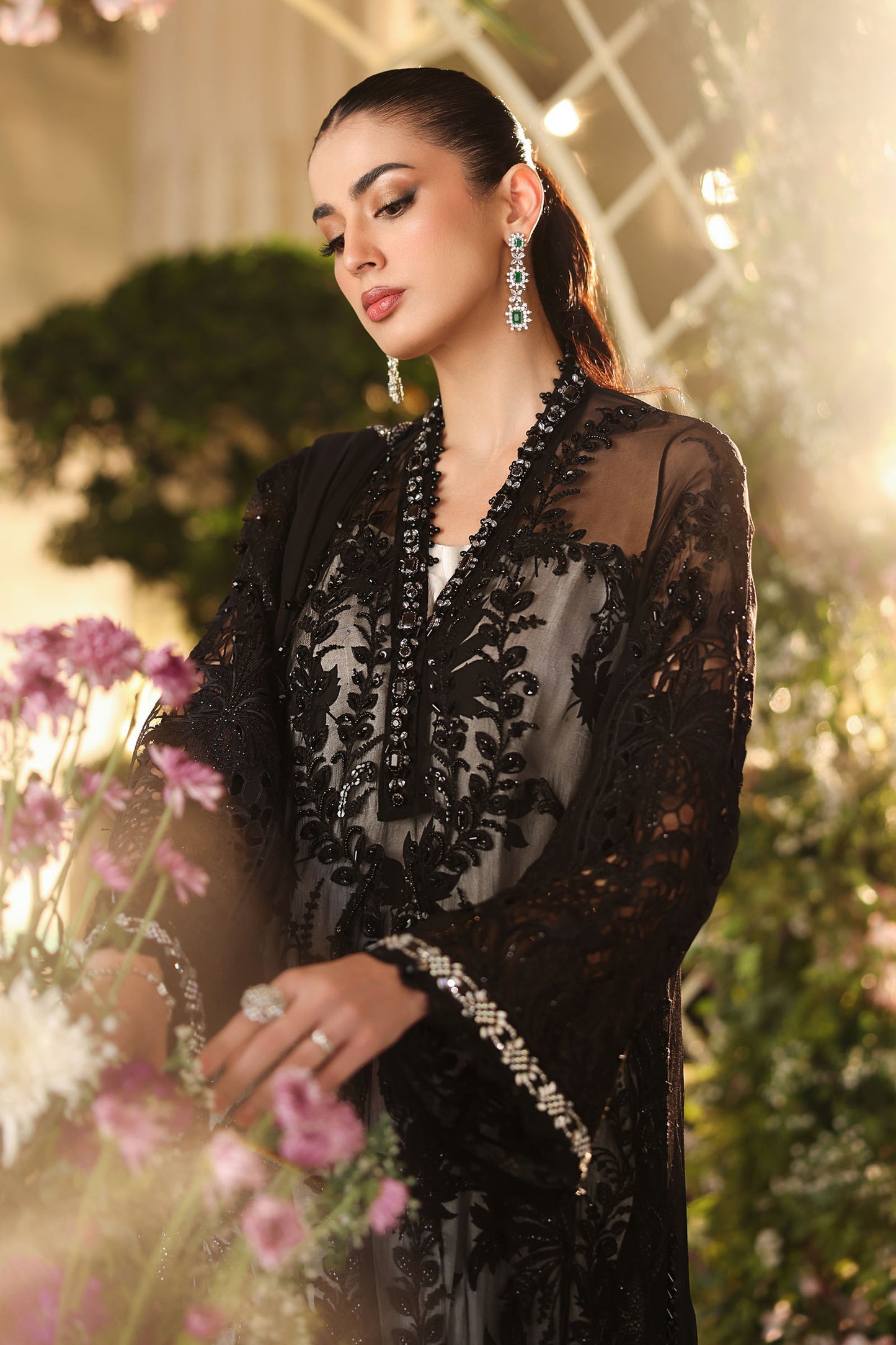 Maria B MPC-26-101 Style — Mairaz Black Three-Piece Suit