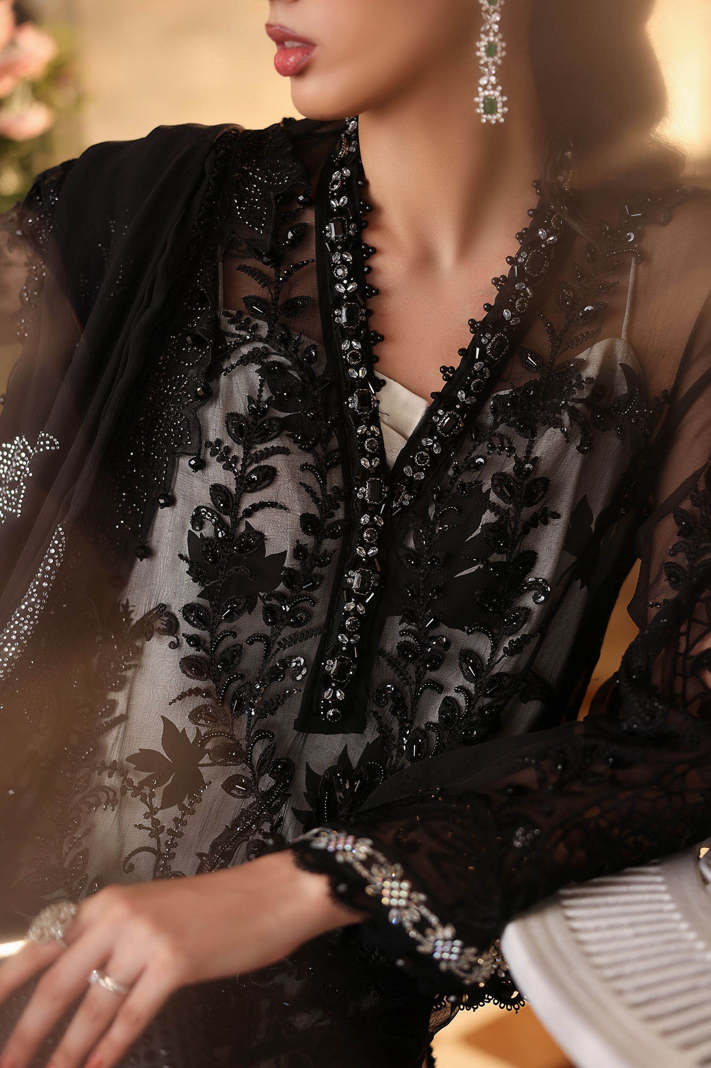 Maria B MPC-26-101 Style — Mairaz Black Three-Piece Suit
