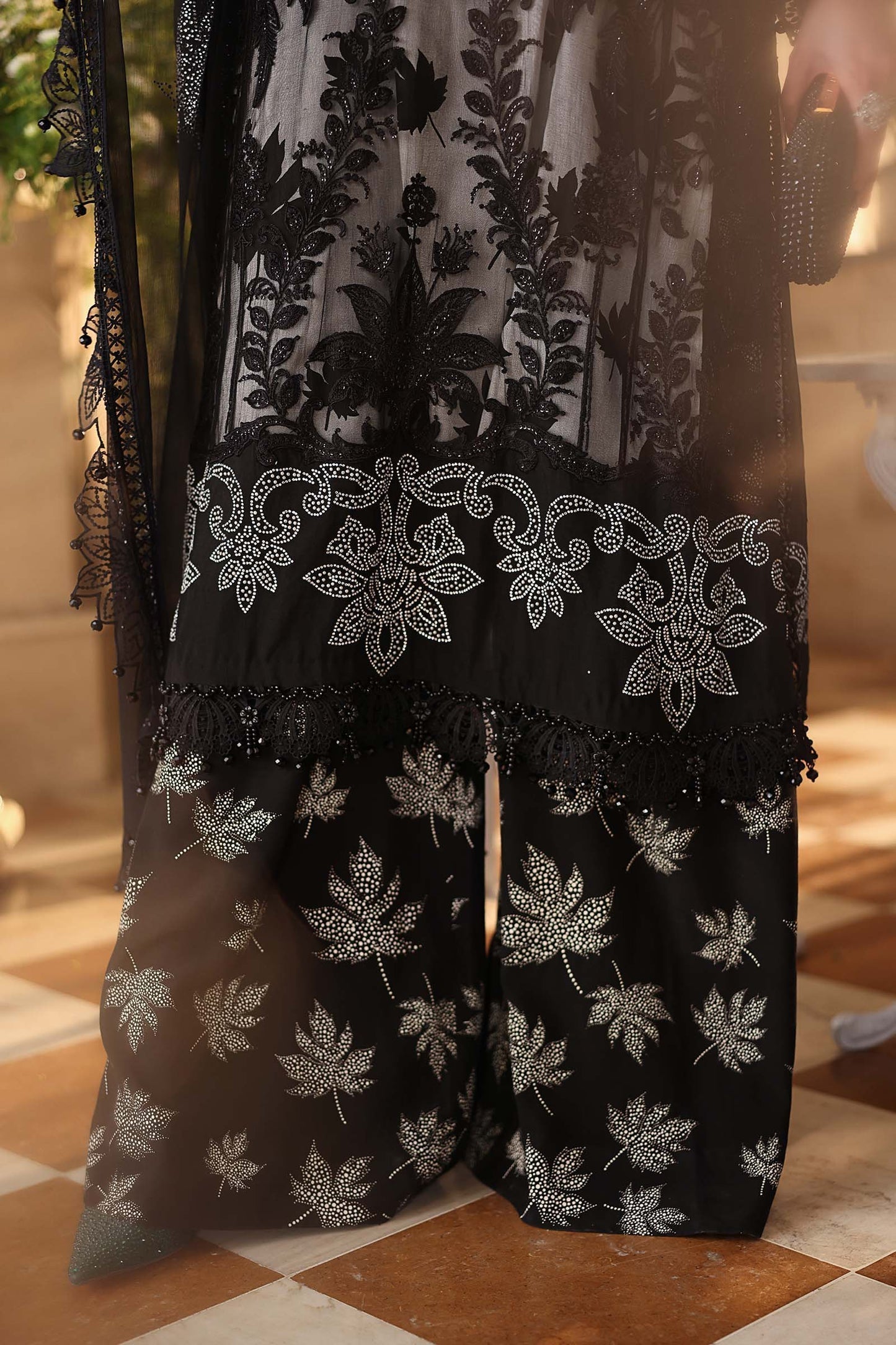 Maria B MPC-26-101 Style — Mairaz Black Three-Piece Suit
