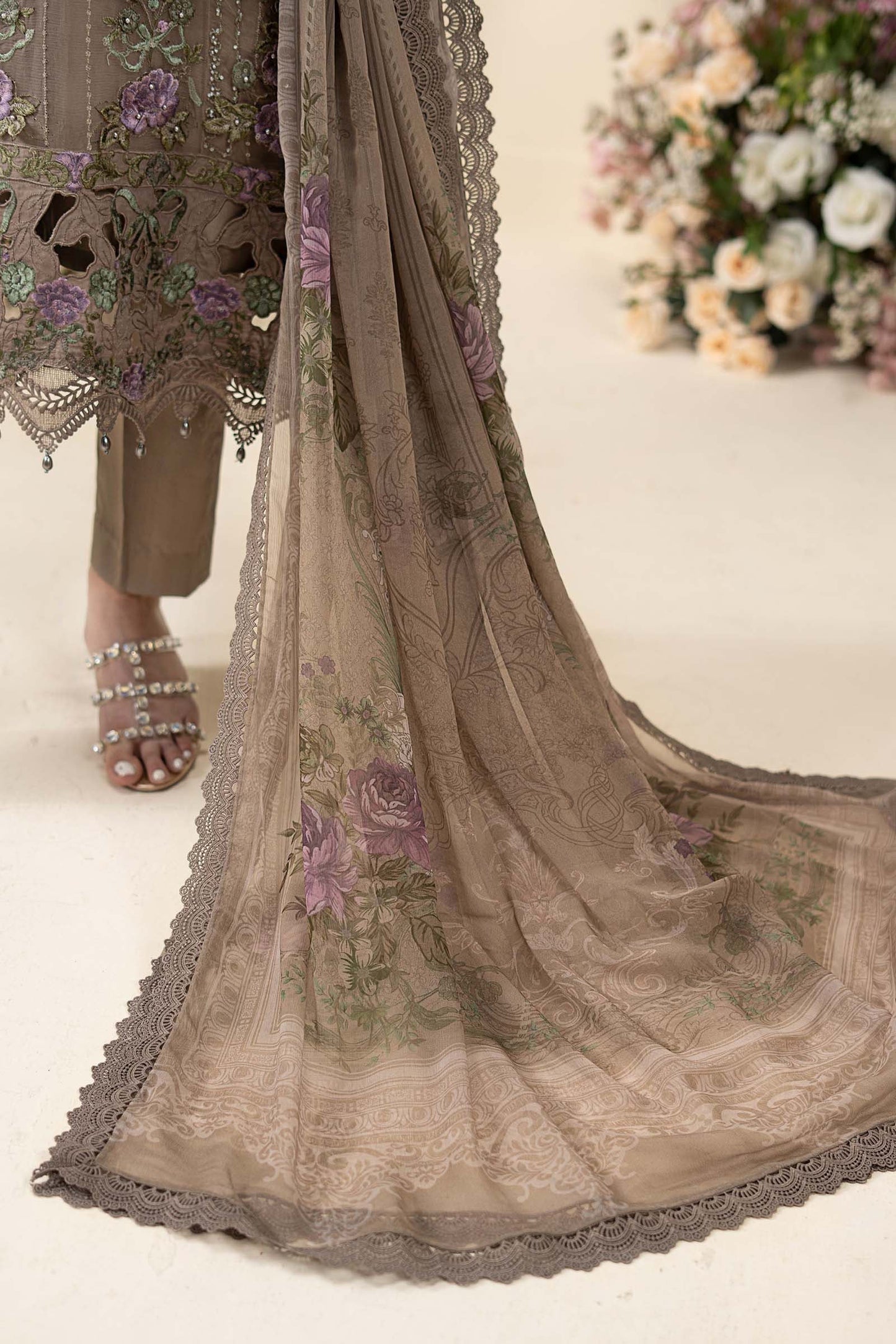 Maria B MCS-26-102 Style — Mairaz Mocha Brown Three-Piece Suit