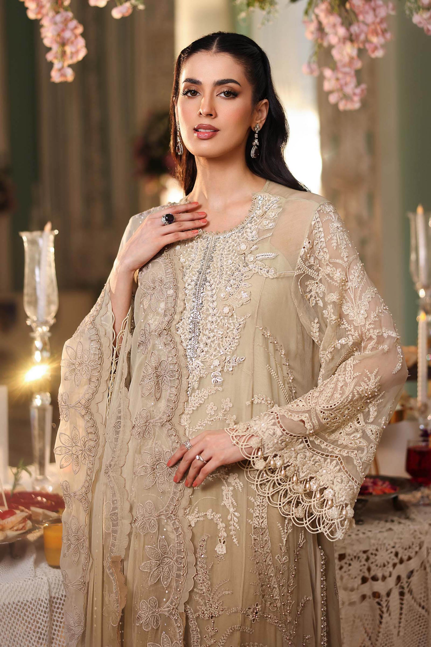 Maria B MPC-26-103 Style — Mairaz Olive Gold Three-Piece Suit
