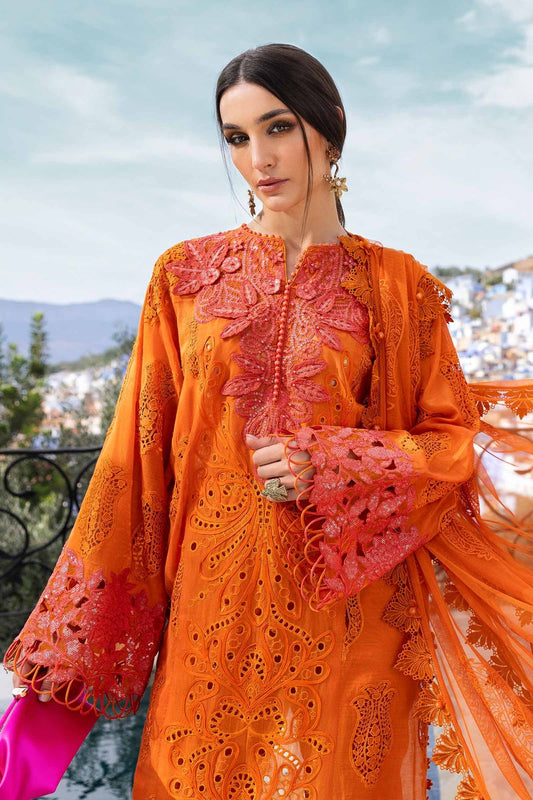 Maria B D-2505-B Style — Mairaz Orange Paper Cotton Suit