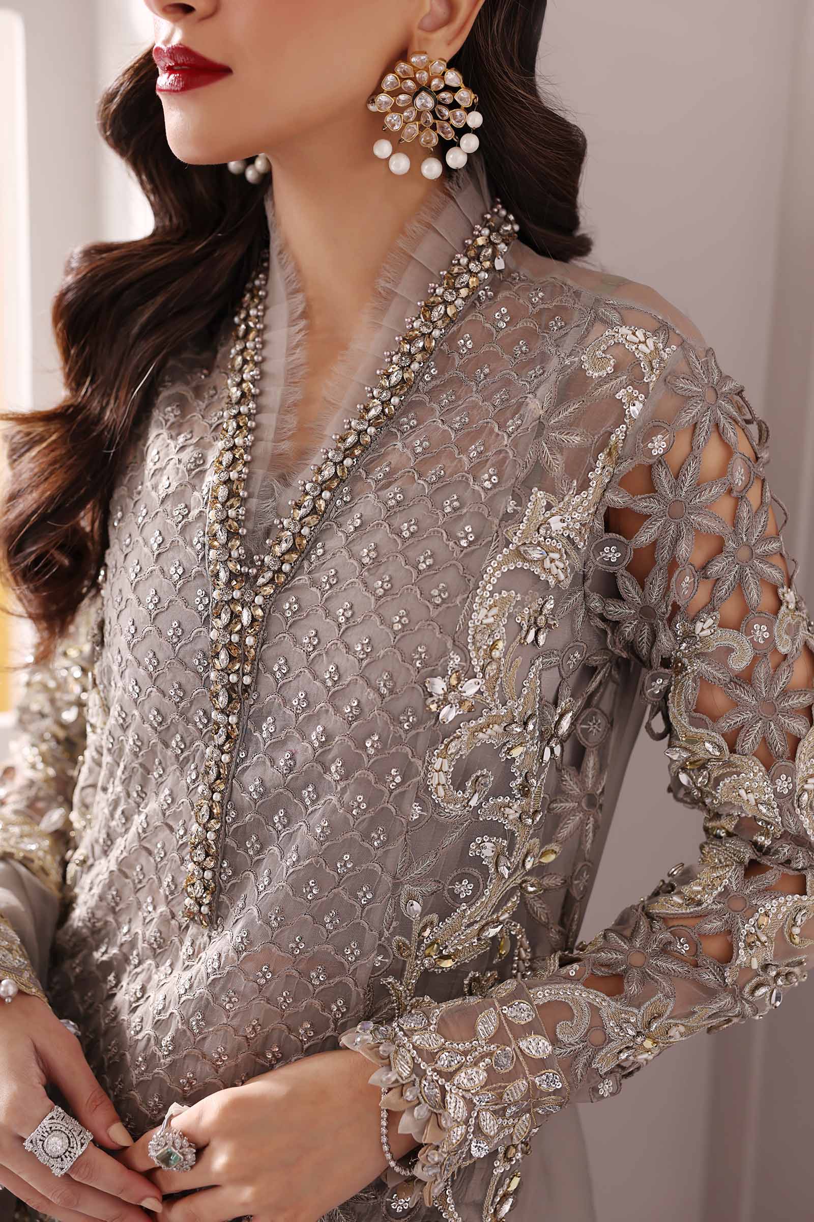 Maria B BD-3006 Style — Mairaz Steel Grey Three-Piece Suit