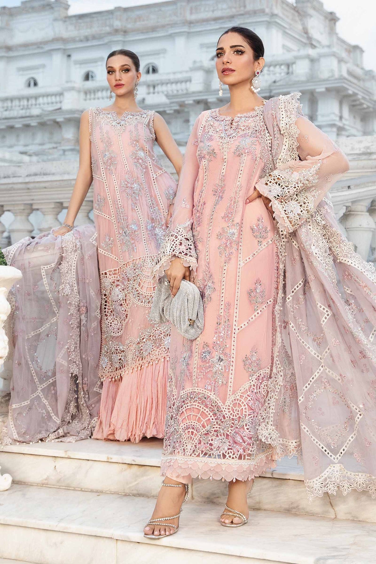 Eman Adeel MPC-24-106 Style — Mairaz Baby Pink Three-Piece Suit