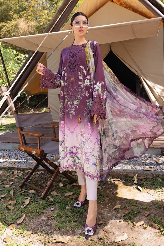 Maria B MPT-2909-B Style — Mairaz Plum Lawn Suit